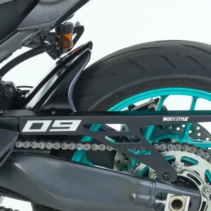 BODYSTYLE Sportsline Hinterradabdeckung mit Alu-Kettenschutz ABS Kunststoff schwarz/grau für YAMAHA MT-09 / SP Must-Have