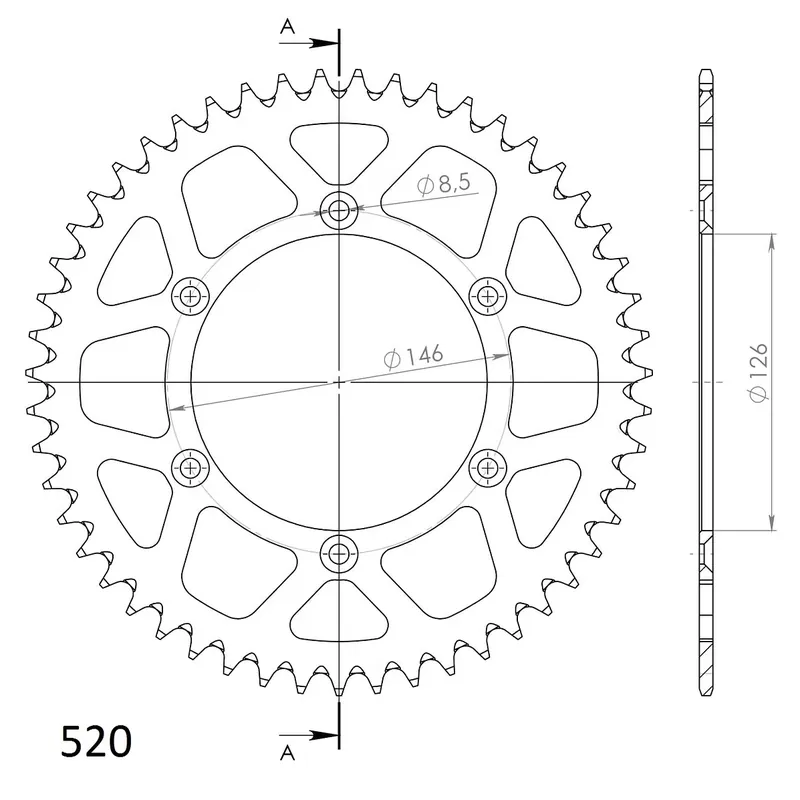 Jetzt Bestellen Supersprox Alu-Kettenrad 520 49Z (Blau)
