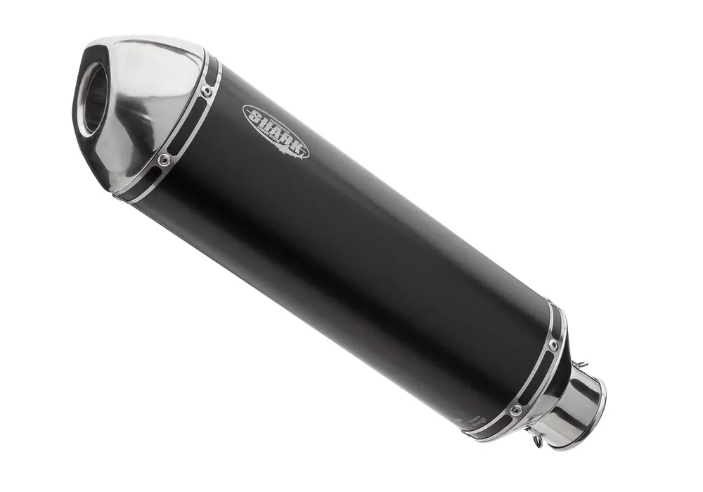 Preis Gesenkt Shark Performance SLIP-ON Aluminium eloxiert/Endkappe Edelstahl poliert schwarz DSX-5 für HONDA Integra 750 EURO4