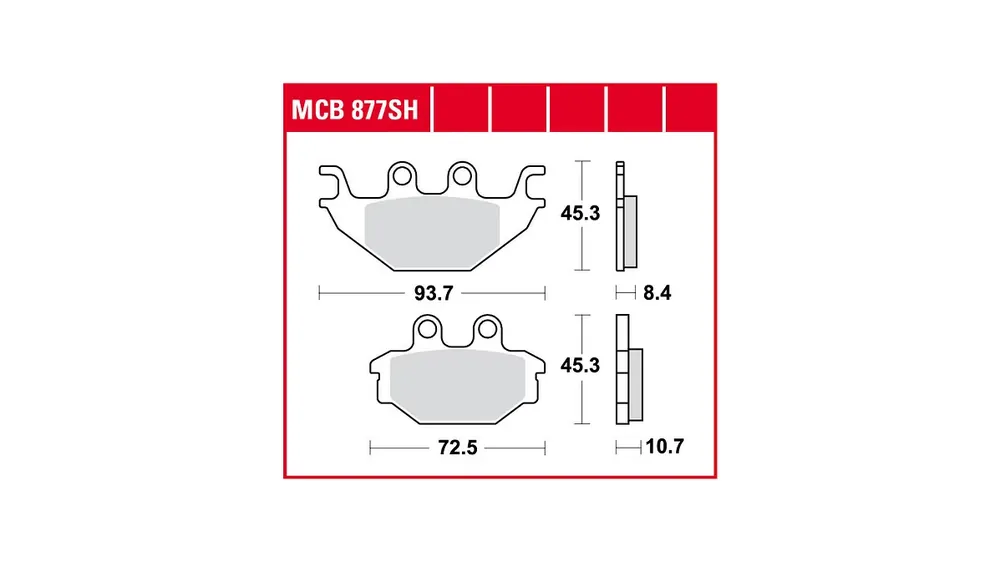 TRW Bremsbelag MCB 877 mit Zulassung Echt