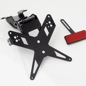 PROTECH X-SHAPE Kennzeichenhalter SET mit Reflektor und Beleuchtung Alu & Stahl Schwarz für DUCATI Hypermotard 950/SP Begrenztes Angebot