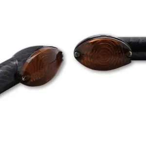 HIGHSIDER smart Cateye Glühlampen Mini-Blinker Gehäuse Carbon / Linse Rauchgrau (Paar), Vorn & Hinten Beliebt
