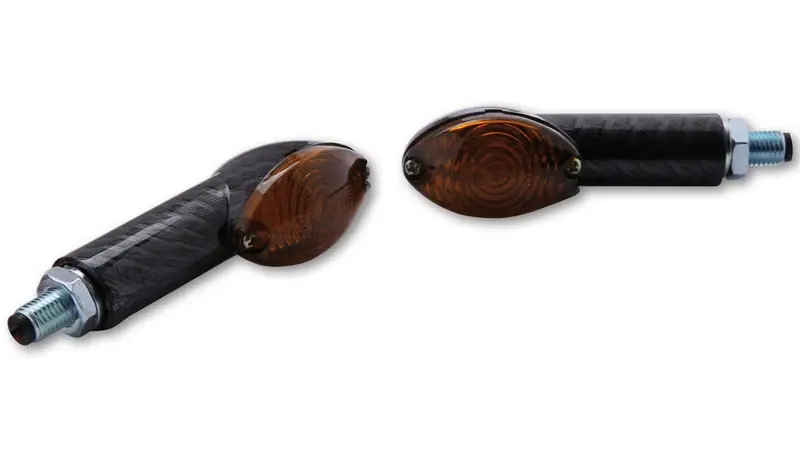 HIGHSIDER smart Cateye Glühlampen Mini-Blinker Gehäuse Carbon / Linse Rauchgrau (Paar), Vorn & Hinten Beliebt