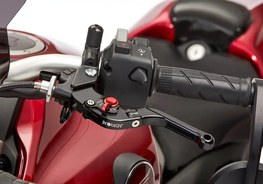 Echt PROTECH Hebel Bremshebel Sport Alu & Stahl Rot/Schwarz für YAMAHA MT-07, MT-07 Automatik (Y-AMT), MT-09 / SP
