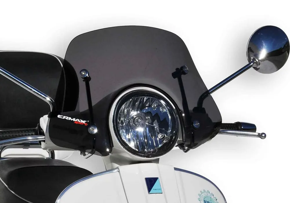 ERMAX Scooterscheibe Piccolo Acrylic durchsichtig Schwarz getönt für VESPA GTS 125; GTS 250; GTS 300 Nur Für Kurze Zeit