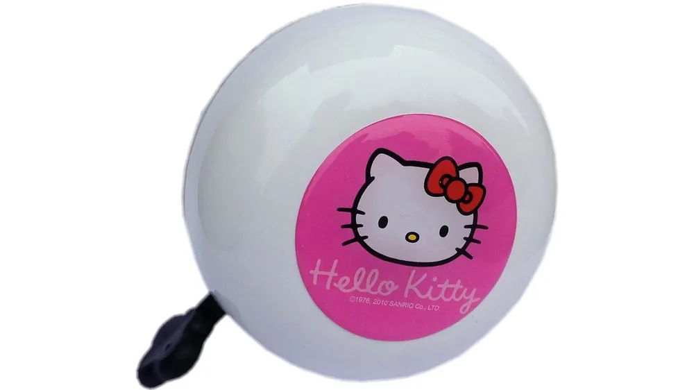 Bike Fashion Kinderklingel Hello Kitty weiß Ding-Dong Zweiklang, Motiv gedomt, 80 mm Super-Preis