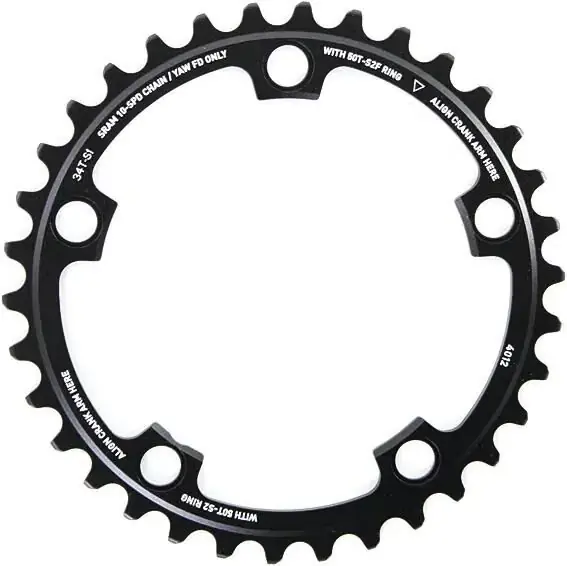 Angebot SRAM Kettenblatt Road Double 34 Zähne schwarz X-Glide