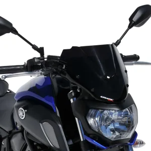 Heißes Angebot ERMAX Naked-Bike-Scheibe Sport Acrylic durchsichtig Schwarz getönt für YAMAHA MT-07