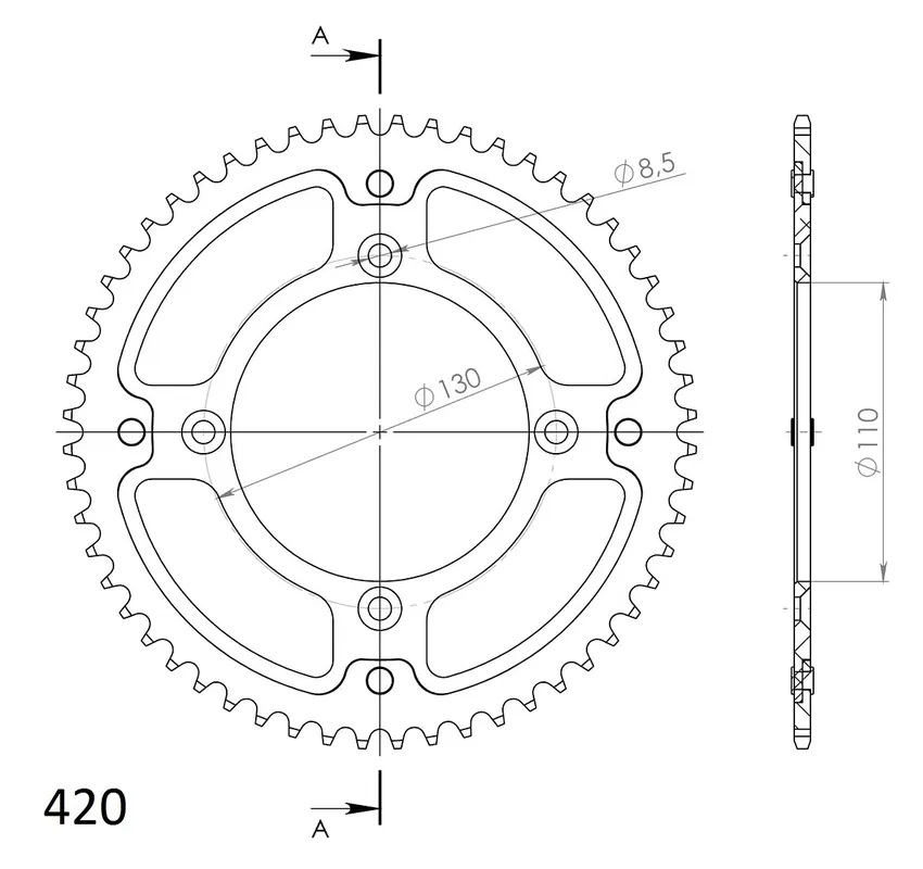 Nur Für Kurze Zeit Supersprox Stealth-Kettenrad 420 56Z (Gold)