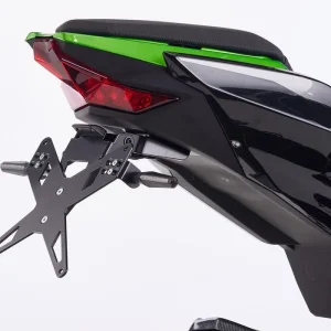 PROTECH X-SHAPE Kennzeichenhalter SET mit Reflektor und Beleuchtung Alu & Stahl Schwarz für KAWASAKI ZX-10R, ZX-10R SE, ZX-10RR Top-Preis