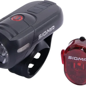Neu Im Sortiment Sigma Sport Leuchten-Set Aura 45 USB / Nugget II schwarz