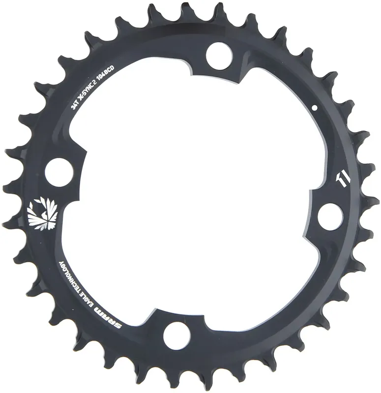 Ausverkauf SRAM Kettenblatt X-Sync 2 34 Zähne schwarz 104 mm Lochkreis, Aluminium