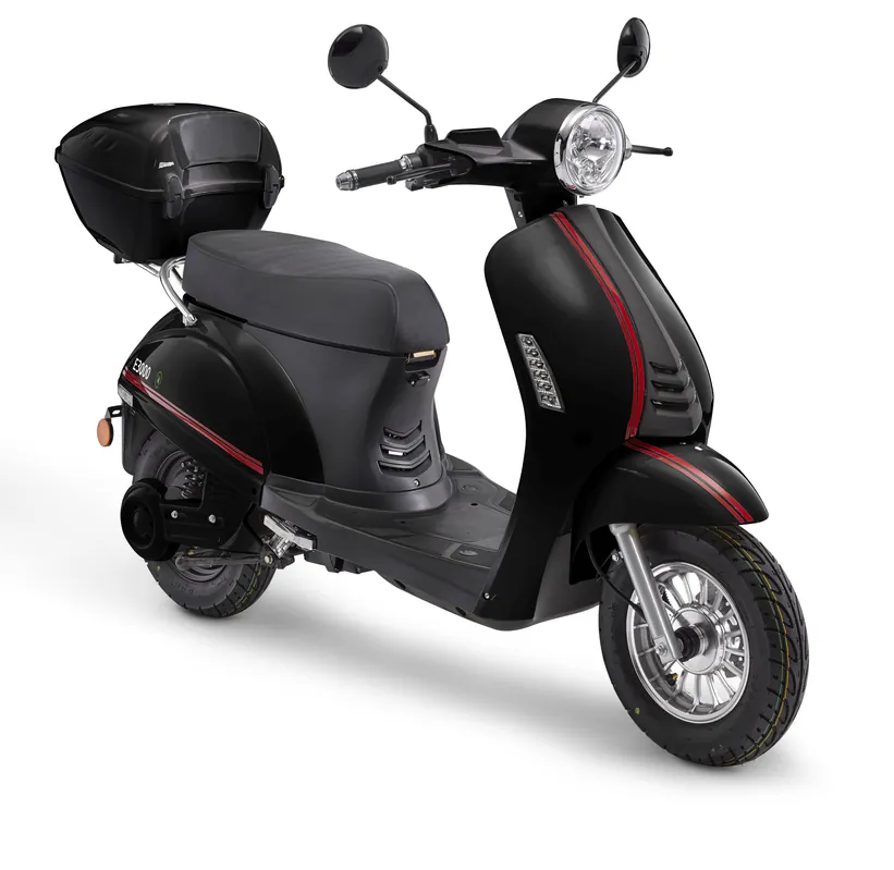 Elektroroller E3000 schwarz 25 km/h E-Scooter Mofa schwarz E-Roller Elektroscooter Motorroller Solange Der Vorrat Reicht