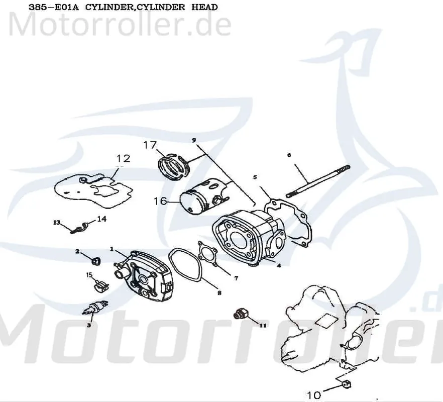 Sofort Bestellen Zylinderkopfdichtung innen Adly Quad ATV 50ccm 2Takt Zylinderdeckel 50ccm-2Takt ATV 50 RS XXL LC weiß-blau UTV Ersatzteil Service