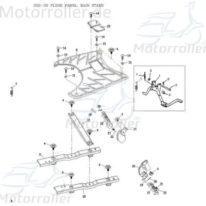 Markenprodukt Adly Panther 50 Hauptständer 50ccm 2Takt 50500-116-000 Zweibeinständer Roller-Ständer Rollerständer Mittelständer Stand-Fuß Scooter