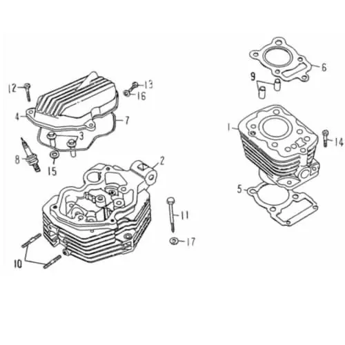Echt SMC REX Cruiser 125 Zylinderkopfdeckel 125ccm 4Takt 11141-ROA-00 Ventilabdeckung Verkledung Deckel-Ventile 152QMI Motorrad Quad 150