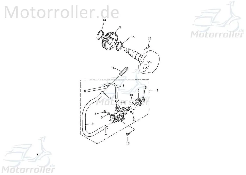 Billig SMC Mustang 50 Schneckenrad Quad ATV 50ccm 2Takt 13124-NAF-00 Schneckengetriebe Schneckenantrieb Antriebsschnecke UTV Ersatzteil