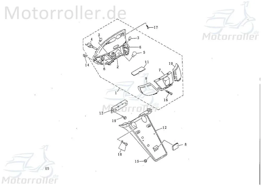 SMC Kontra B 50 Halter Befestigung 50ccm 2Takt 55756-NAF-01 Halterung Haltebügel Halteblech Halte-Blech Halte-Bügel Minarelli liegend Echt