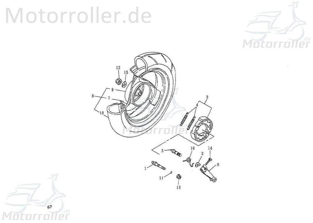 Felge hinten Nackt 3.50 x 12 Zoll 42880-NGF-00 Billig