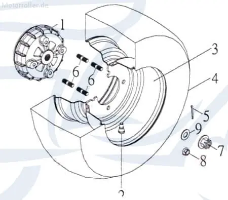 Neue Kollektion SMC Quad 170 Radnabe Vorderradnabe 170ccm 4Takt 32320-CRS-00 Radaufnahme Radmitte Radhülse Achsnabe Radlager Rad-Nabe ATV Kreidler UTV