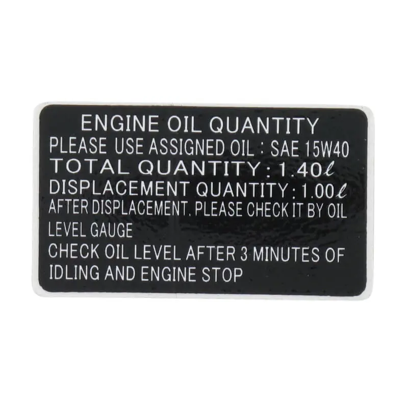 PGO Bugrider 200 Aufkleber Motorölnotiz Sticker Dekor Buggy 200ccm 4Takt C76031300001 Dekor-Aufkleber Klebeetikett Ersatzteil Service Saisonangebot