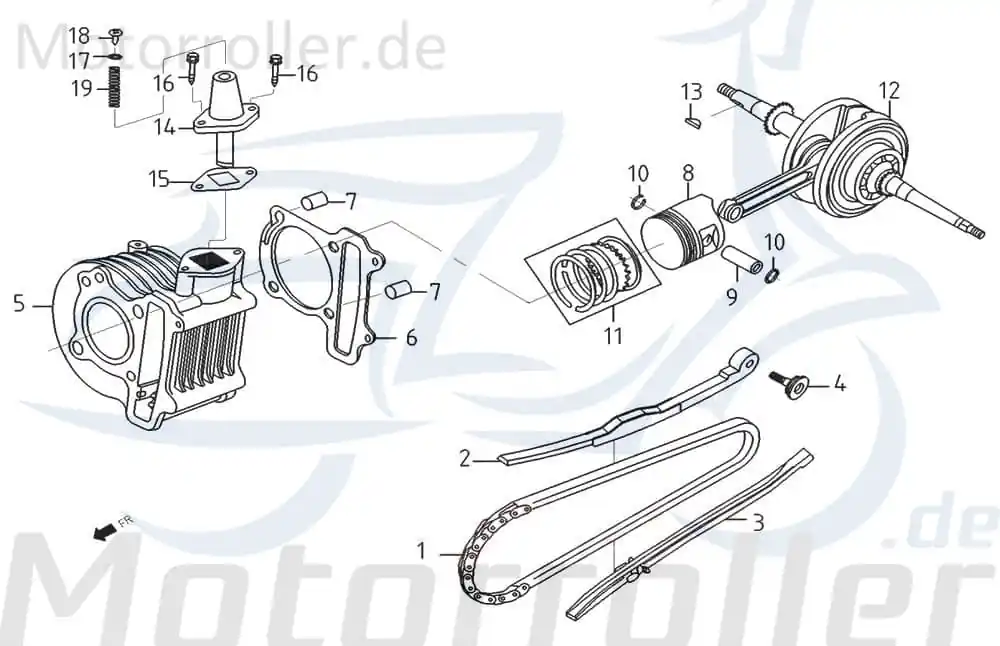 Sonderangebot PGO Stranger 50 Kurbelwelle Motorwelle E0312 Kolbenantriebswelle Crankshaft Yiying Benzhou Kurbel-Welle Motor-Welle