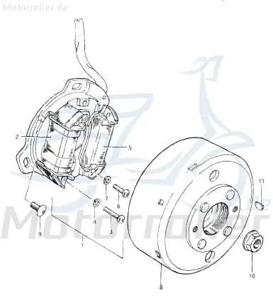 Saisonangebot Sundiro XDZ 50 TA Rotor Roller 50ccm 2Takt D1E41FM07.2-00 Magnetscheibe Lichtmaschine Standard Scooter Ersatzteil Service Inpektion