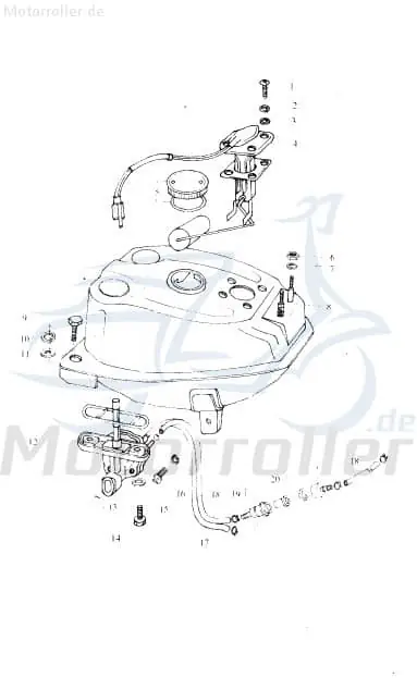 Eppella Eppelino 50 Benzinstandgeber 50ccm 2Takt QM50QW-B.-OOD.14 Tankanzeige Schwimmer-Schalter Tanksensor Tankschwimmer Scooter Sofort Bestellen
