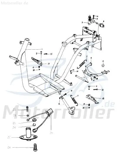 Eppella Eppelino 50 Feder Hauptständer 50ccm 2Takt QM50QW.-41-1 Hauptständerfeder Rückzugfeder Spannfeder Rückzug-Feder Scooter Service Garantierte Lieferung