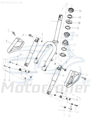 Letzte Chance Sundiro XDZ 50 TA Gabelbein Dämpfer 50ccm 2Takt 1004010000 Federbein Gabelholm Gabelrohr Gabelfuß Scooter Ersatzteil Service Inpektion