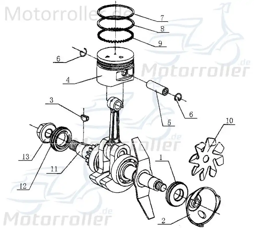 Markenprodukt Kasea Kinderbuggy Kolbenringe Satz 40ccm 4Takt 39-13915 Kolbenringsatz Verdichtungsringe Kolben-Ring Kompressionsringe 40ccm-4Takt