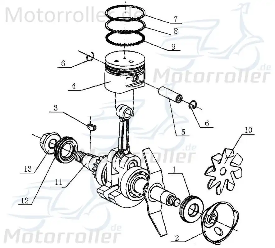 Kasea Kinderbuggy Pleuelkurbel 40ccm 4Takt 39-13919 40ccm-4Takt Ersatzteil Service Inpektion Direktimport Neue Ware