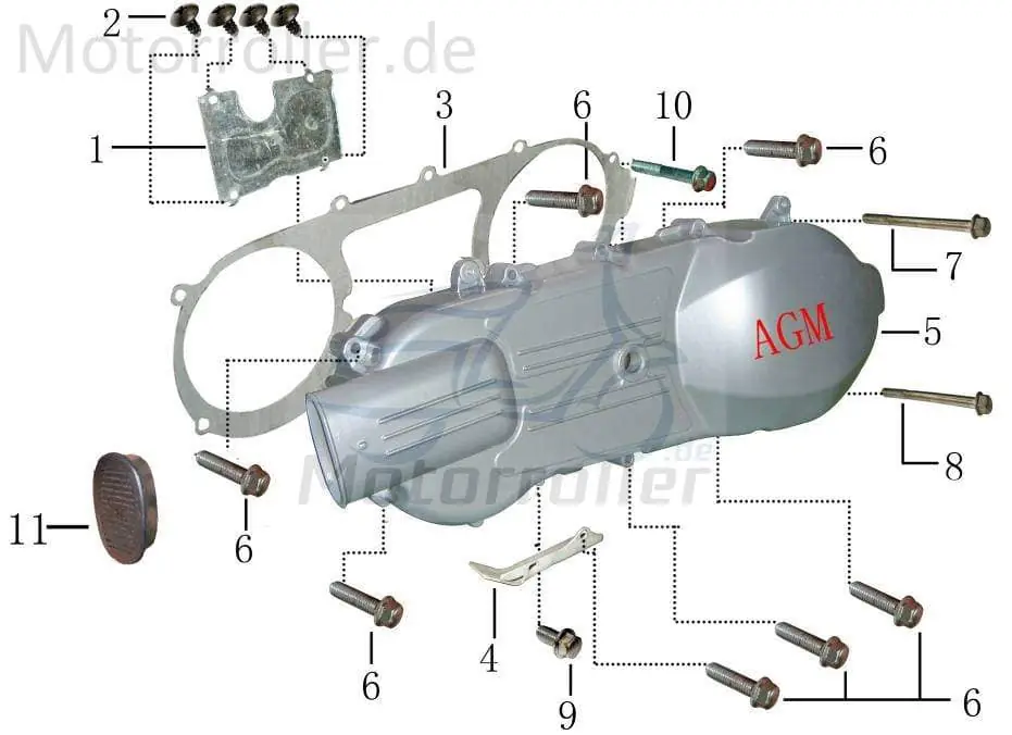 Motorgehäusedeckel silbern 125ccm 4Takt Jonway 31120106-4 Motordeckel Kurbelgehäusedeckel 125ccm-4Takt Scooter RMC-E Hiker 125 DD SPORT Sichere Zahlung