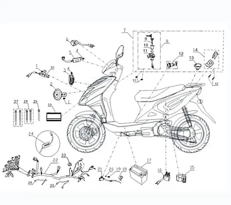 Zündspule CPI Aragon 50 Club Zündung 730419/Q0F-23140 Zündkabel Zündmodul Kerzenstecker Zünd-Kabel Zünd-Spule Kerzen-Stecker Moped Preisknaller