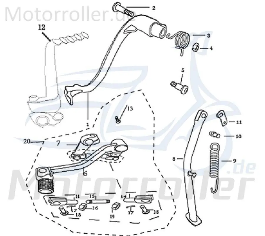 Nur Heute CPI Feder Seitenständer Kreidler 50ccm 2Takt 203-12Y2-001 Spannfeder Rückzugfeder Spann-Feder Haltefeder Seitenständerfeder Motorrad