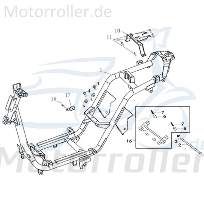 Letzte Chance Kreidler Galactica 3.0 LC 50 DD Motorhalter 50ccm 2Takt 50350-ABA9-9000 Motorträger Achse Motorhalterung Motor-Halter Motor-Halterung