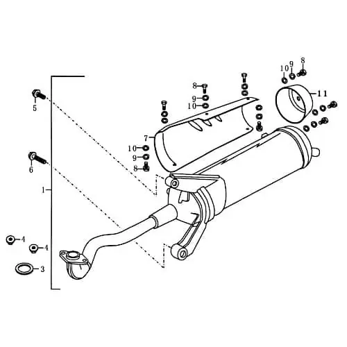 Rabatt hintere Auspuffblende Auspuffschutz FIG 11C-11
