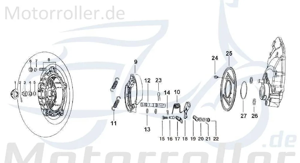 Highlight Kreidler STAR Deluxe 4S 200 Bremsnockenwelle 200ccm 4Takt 721060 Bremse Bolzen 200ccm-4Takt Scooter LML Ersatzteil Service Inpektion