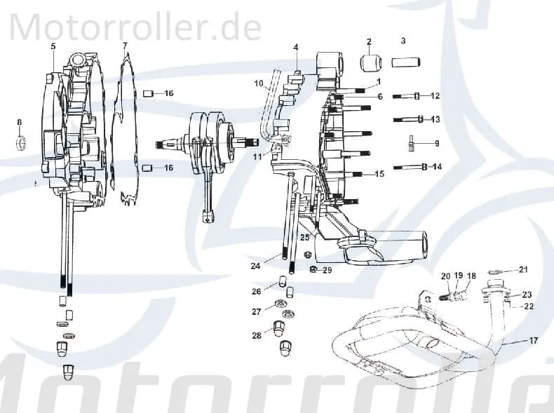 Kreidler STAR Deluxe 4S 200 Stehbolzen 200ccm 4Takt SF214-0122 M8x38mm Gewindestange Gewinde-Stange Gewindebolzen Stiftschraube Scooter Abverkauf