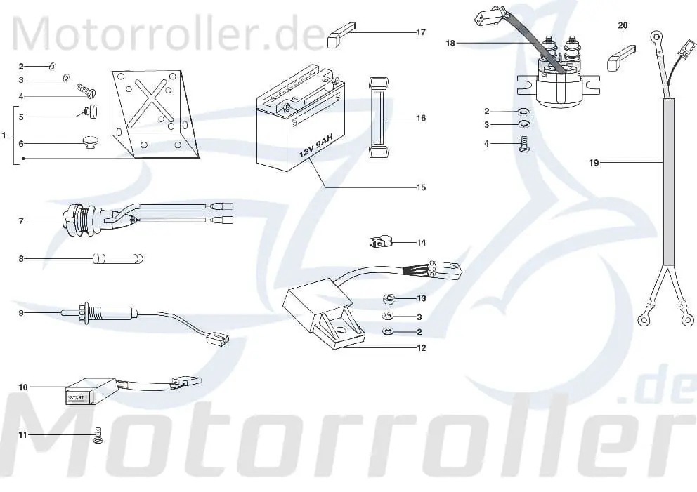 Kreidler STAR Deluxe 4S 200 Starterrelais 200ccm 4Takt 721174 Startrelais Magnetschalter Anlasserrelais Anlasser-Relais Starter-Relais Begrenztes Angebot