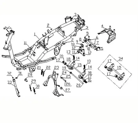 Flanschmutter M8 Kreidler Vabene 50 Bundmutter Scooter 730263 Sechskantmutter Sechskant-Mutter Flansch-Mutter Maschinenmutter SMC Moped Neuheit