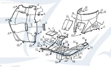 Neue Kollektion Gummischutz Batterie Fussraumverkleidung 50cc 730352
