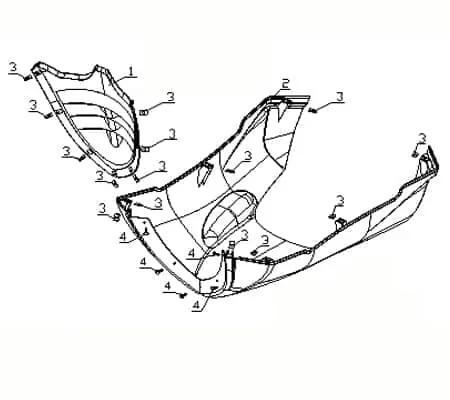 Letzte Chance Frontverkleidung unten CPI Aragon 50 Club Q0H-64115-00-00 Frontschürze Frontmaske Front-Cover Lenkerverkleidung Front-Schürze