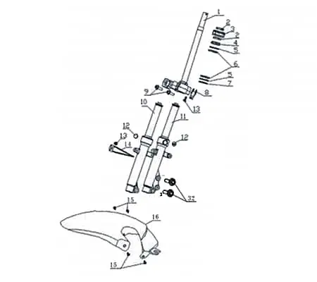 CPI Oliver 50 City Gabelbrücke 50ccm 2Takt Q0F-47130-00-00 Telegabel Gabel-Brücke Vorderrad-Gabel Joch Vorderradgabel Lenkgabel Scooter Markenware