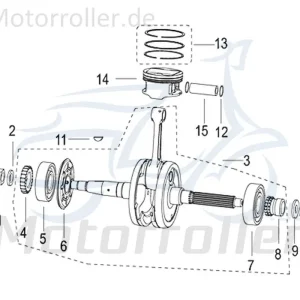 Kreidler Insignio 250 DD 2.0 Kolbenringsatz 750582 Verdichtungsringe Kolbenringe Kompressionsringe Motorroller Scooter Original Ersatzteil Top-Angebot