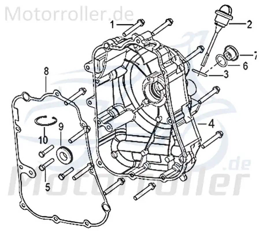 Neu Jonway Insignio 250 DD Kurbelgehäusedeckel 250ccm 4Takt 750578 rechts Motordeckel Motorgehäusedeckel 250ccm-4Takt Scooter Ersatzteil