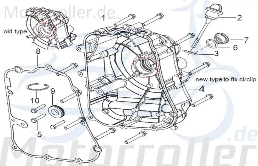 Neuheit Kreidler Insignio 250 DD Kurbelgehäusedeckel 250ccm 4Takt 169105000000 rechts Motordeckel Motorgehäusedeckel 250ccm-4Takt Scooter