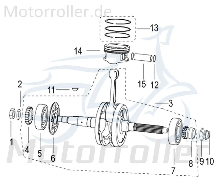 Kreidler Insignio 250 DD 2.0 Kurbelwelle 750584 Motorwelle Crankshaft Kolbenantriebswelle Kurbel-Welle Motor-Welle 250ccm 4Takt Scooter Meistverkauft