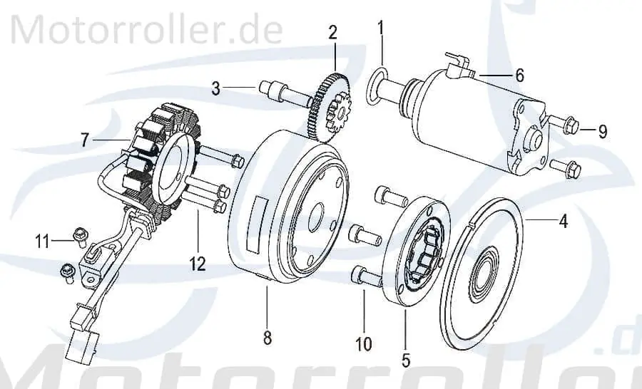 Preisreduziert SMC Starterkupplung Keeway Outlook 125 Anlasser 240063000000 Anlasser-Kupplung komplett 250ccm-4Takt Scooter Kreidler Insignio 125 2.0