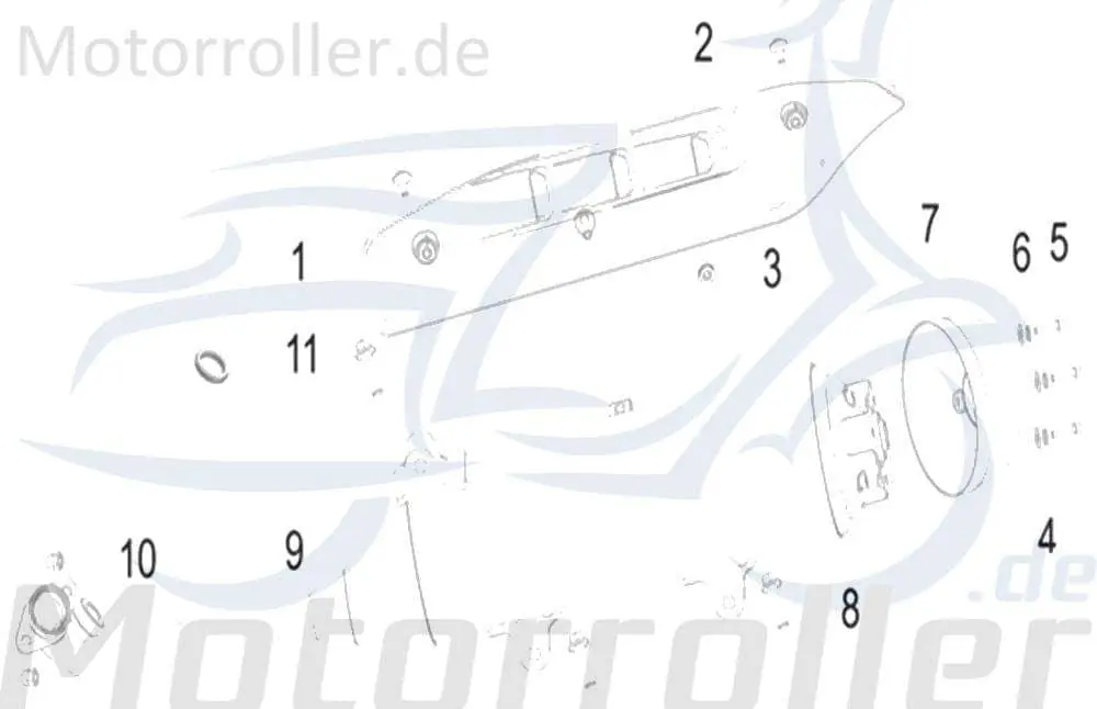 Kreidler Insignio 250 DD Auspuffblende 250ccm 4Takt 47781N120000 Auspuffschutz Hitzeblech Auspuffabdeckung Auspuff-Blende Hitze-Blech Sale